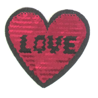HEART APPLIQUE MERMAID SEQUINS 8.7CM X 8.2CM