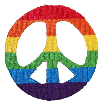 RAINBOW PEACE APPLIQUE 7.5CM X 7.5CM