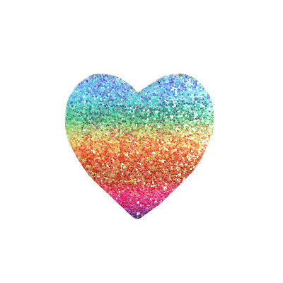 APPLIQUE GLITTER HEART OMBRE 8 X 8CM