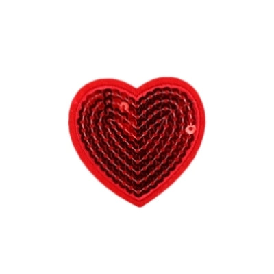 APPLIQUE HEART SEQUINS 5.5CM X 5CM