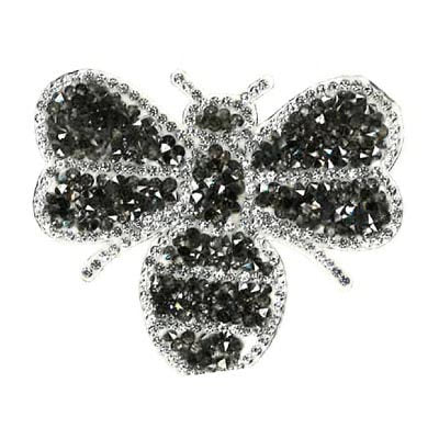 RHINESTONE BEE APPLIQUE 8CM X 6.5CM