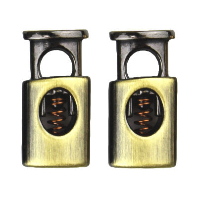 METAL CORD STOP 1 HOLE FLAT BULLET 15MMX10MMX5MM (7MM HOLE)