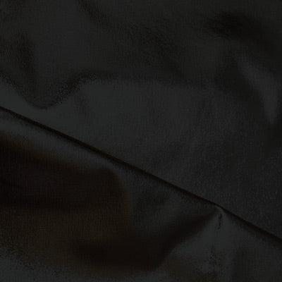 polyester spandex black foil knit