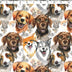CHENILLE DIGITAL PRINTS - LOTS OF DOGS