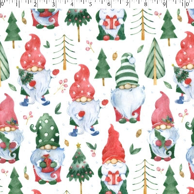 CHENILLE DIGITAL PRINTS - GNOMES AT XMAS