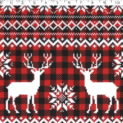 CHENILLE DIGITAL PRINTS - BUFFALO CHECK REINDEER