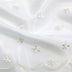 ivory daisy embroidered mesh with scapolled edge