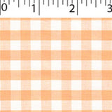 light weight polyester cotton 1/4 inch gingham in orange and white