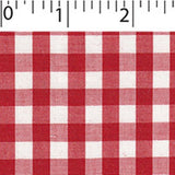 light weight polyester cotton 1/4 inch gingham in red and white