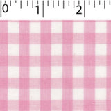 light weight polyester cotton 1/4 inch gingham in pink and white