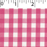 light weight polyester cotton 1/4 inch gingham in bright pink and white