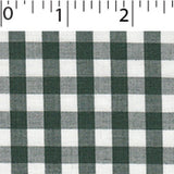 light weight polyester cotton 1/4 inch gingham in dark green and white 