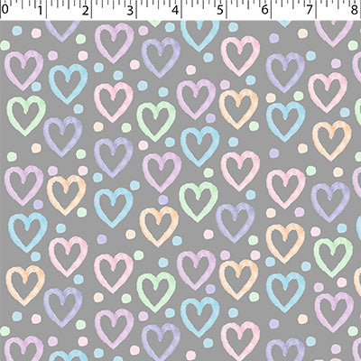 FLANNELETTE PRINTS - WATERCOLOUR HEARTS