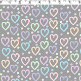 FLANNELETTE PRINTS - WATERCOLOUR HEARTS