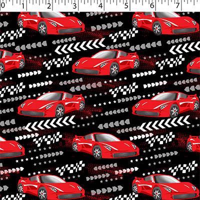 FLANNELETTE PRINTS - RACING CAR