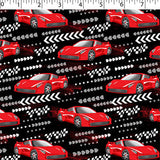 FLANNELETTE PRINTS - RACING CAR