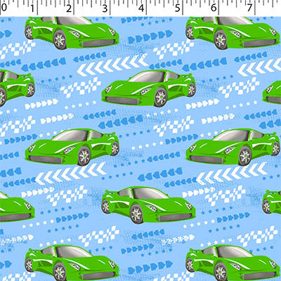 FLANNELETTE PRINTS - RACING CAR