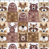 FLANNELETTE PRINTS -FOREST FACES