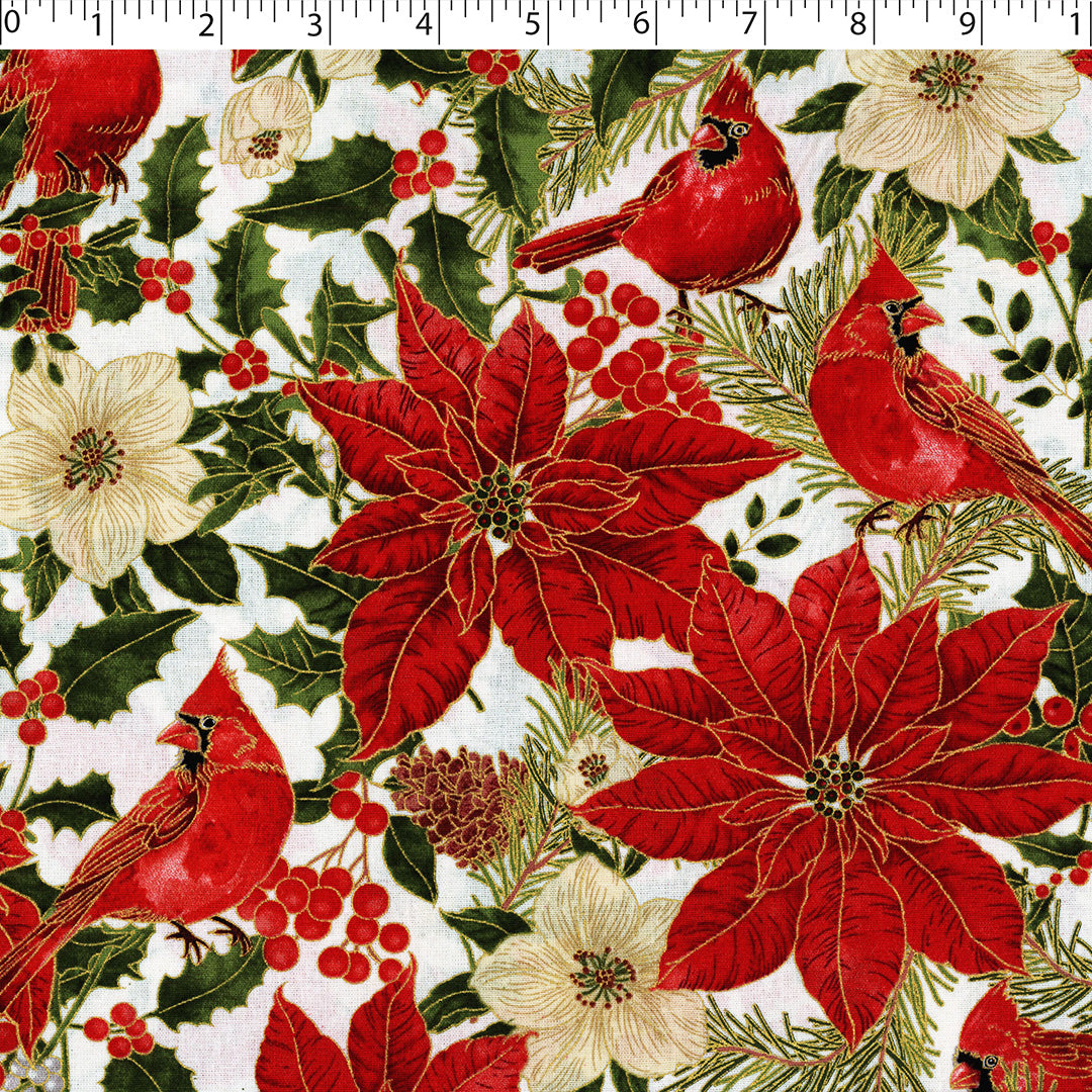 ELEGANCE CHRISTMAS III - CARDINAL POINSETTIA
