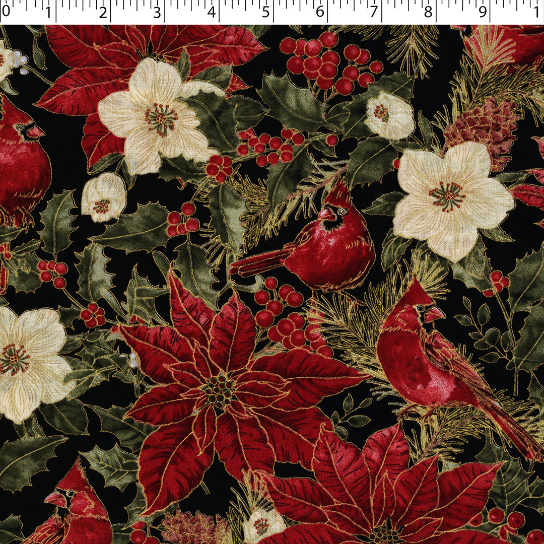 ELEGANCE CHRISTMAS III - CARDINAL POINSETTIA