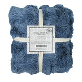 MELANGE BUBBLE FUR THROW - BLUE