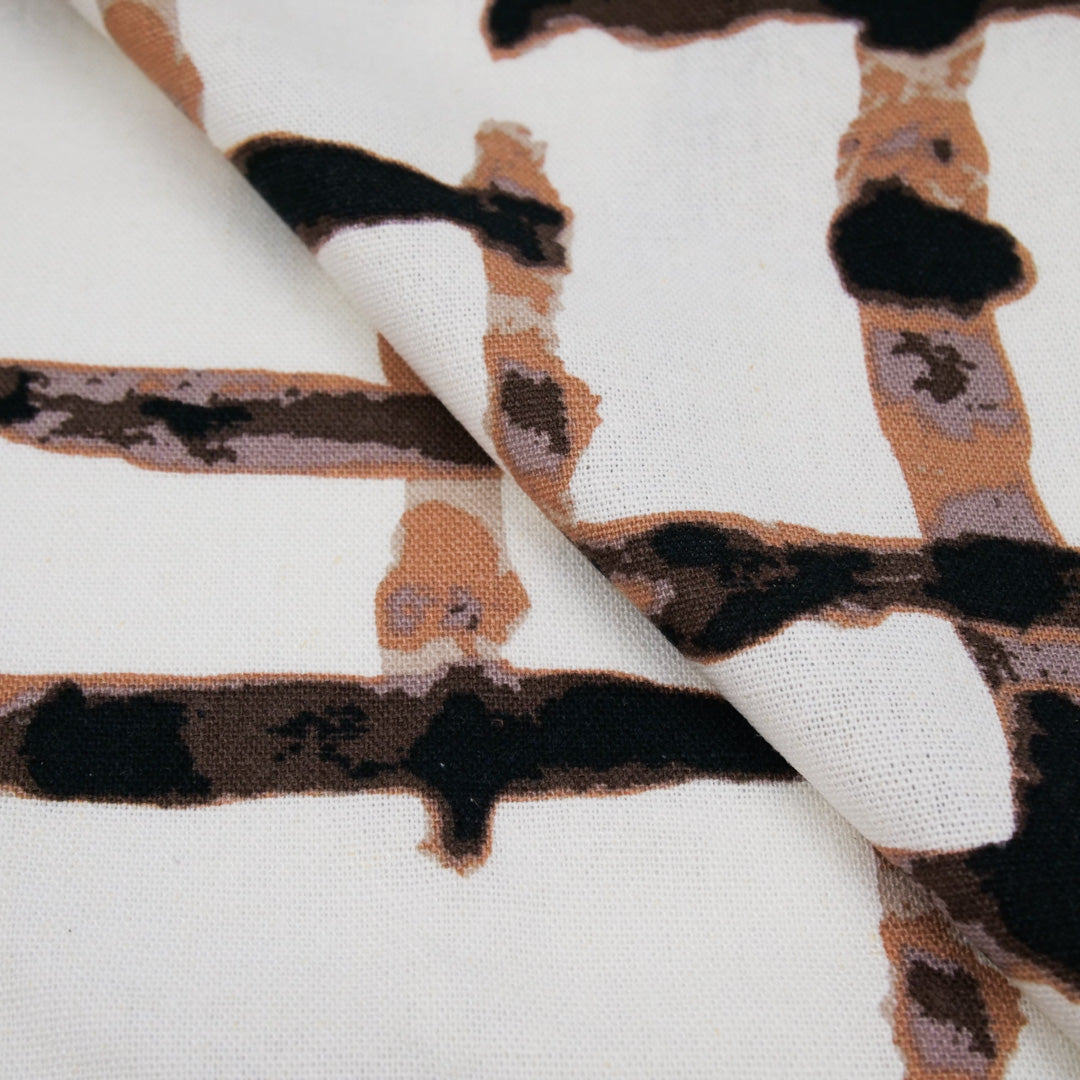 SAN PAULO RAYON/LINEN BLEND PRINTS - ABSTRACT PLAID