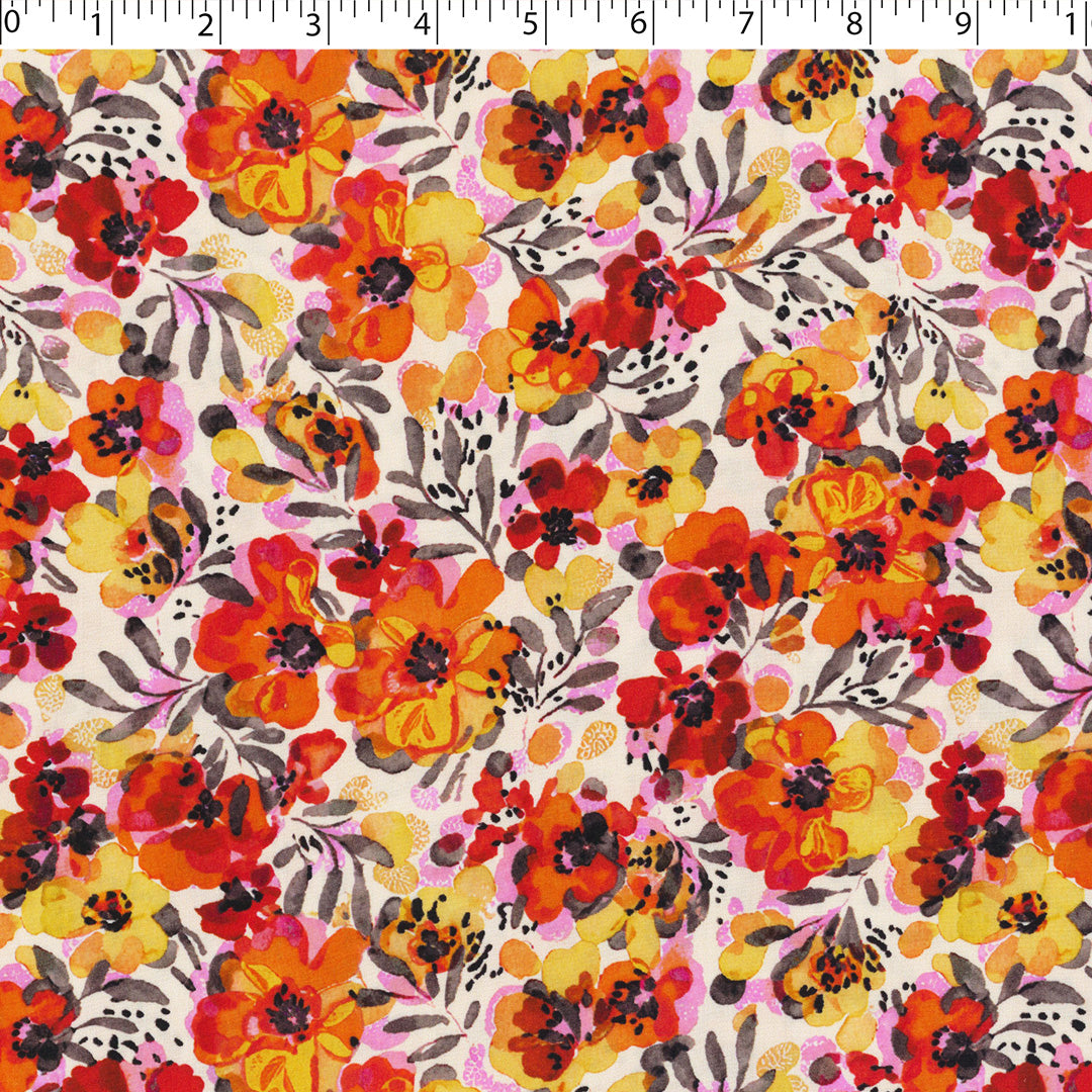 DEIRDRE RAYON POPLIN PRINTS - TROPICAL FLORAL