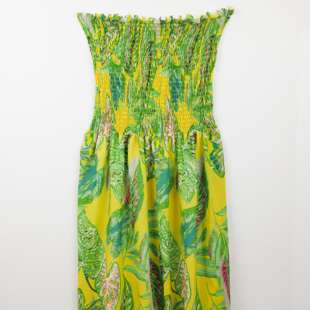 HARMONY POLYESTER SMOCKING - TROPICAL LEAVES