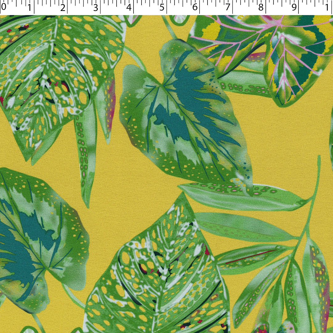 HARMONY POLYESTER SMOCKING - TROPICAL LEAVES