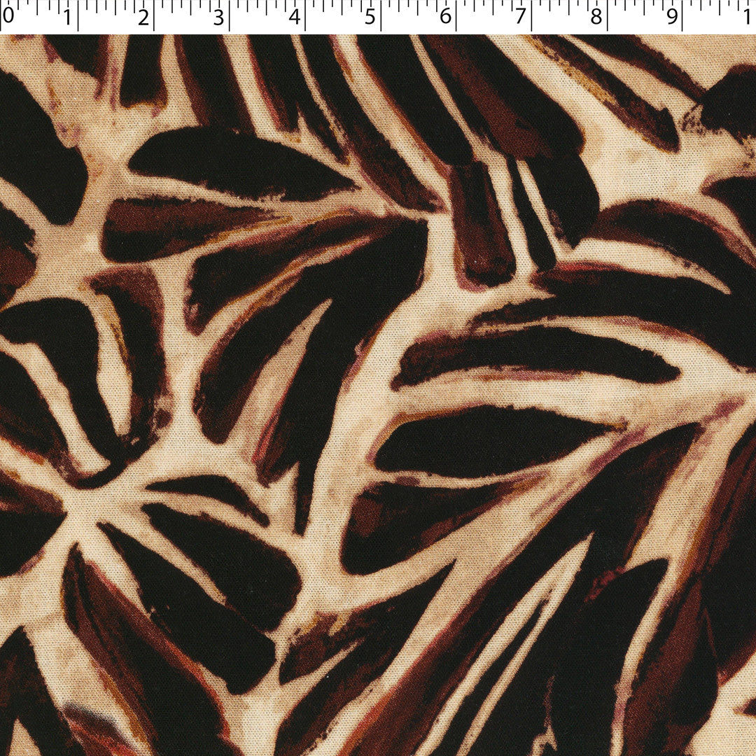 SAVANNAH - RAYON LINEN PRINTS - TROPICAL LEAVES