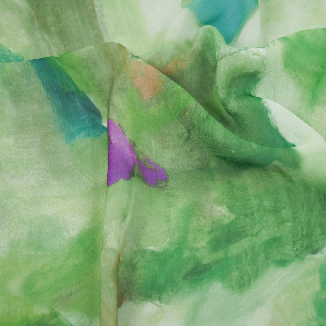 GEMINI COLLECTION - CHIFFON TWIN PRINTS - ABSTRACT WATERCOLOR