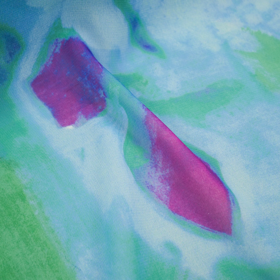 GEMINI COLLECTION - CHIFFON TWIN PRINTS - ABSTRACT WATERCOLOR