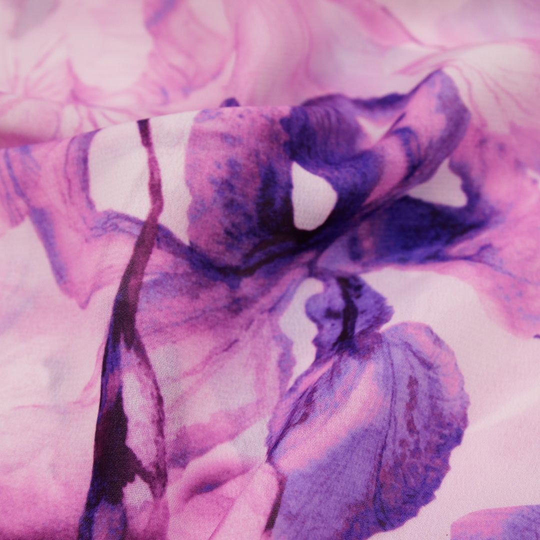 GEMINI COLLECTION - CHIFFON TWIN PRINTS - WATERCOLOR LILIES