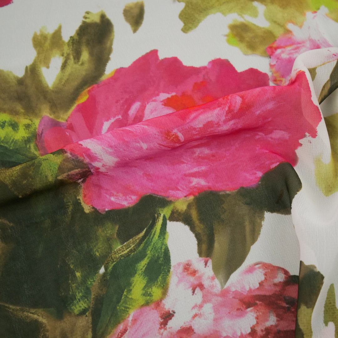 GEMINI COLLECTION - CHIFFON TWIN PRINTS - WATERCOLOR ROSES