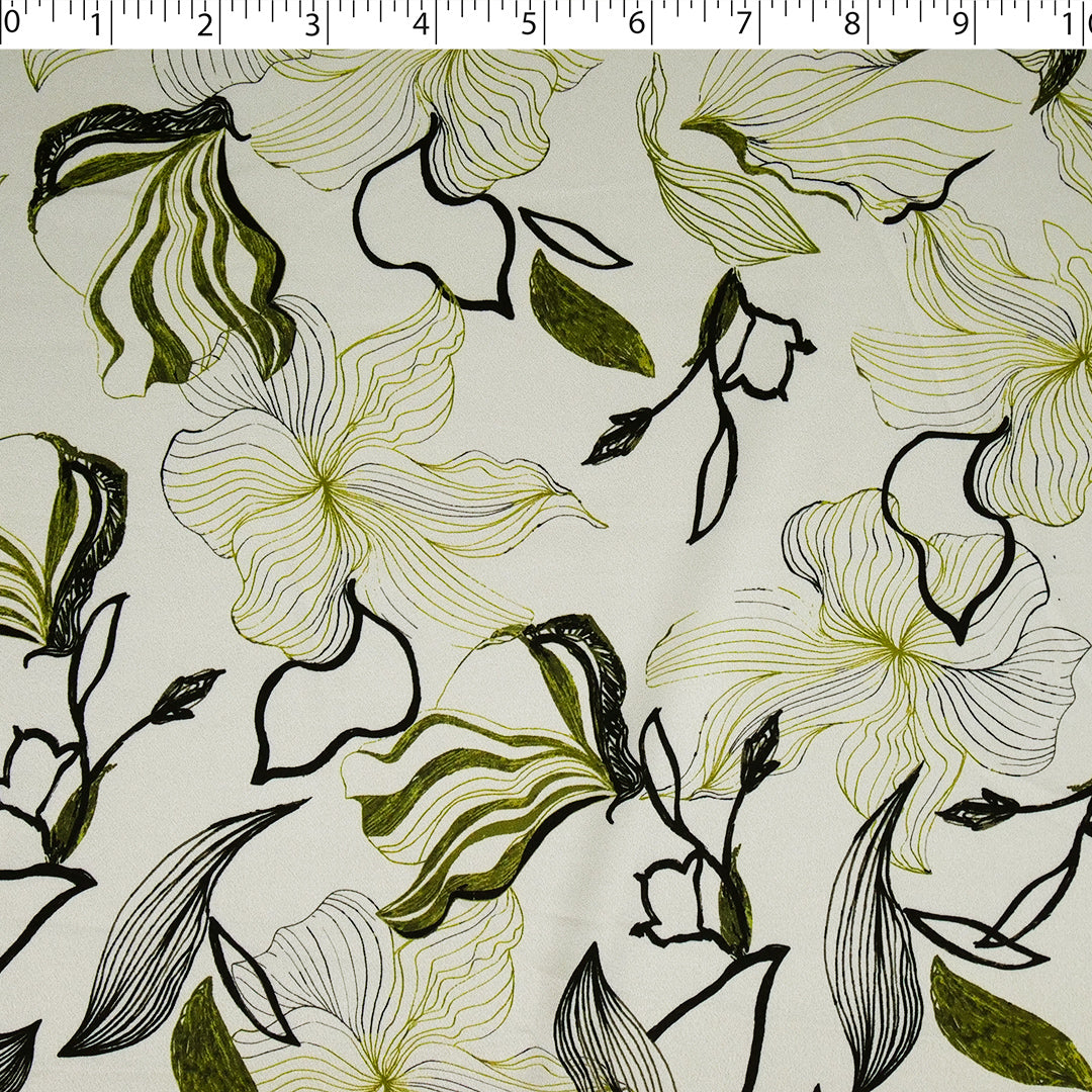 GEMINI COLLECTION - SATIN TWIN PRINTS - ABSTRACT MONOTONE FLORAL