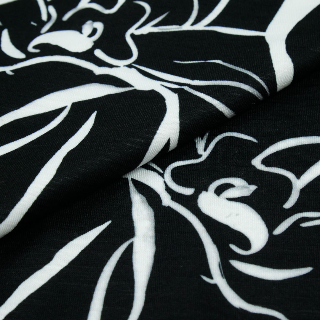 SANTIAGO - SLUB KNIT PRINTS - MONOTONE FLORAL