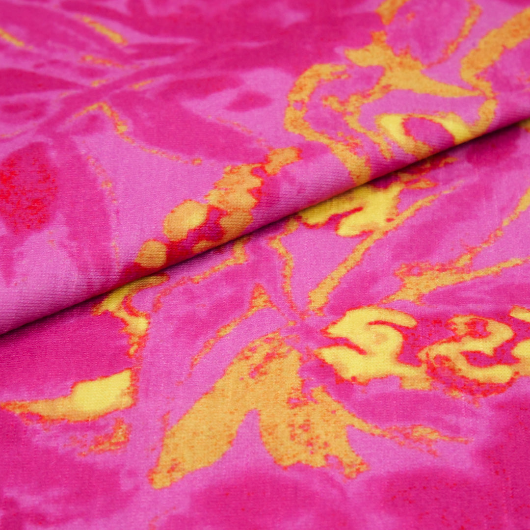 SUNSET SERENADE - SLUB KNIT PRINTS - WATERCOLOR FLORAL