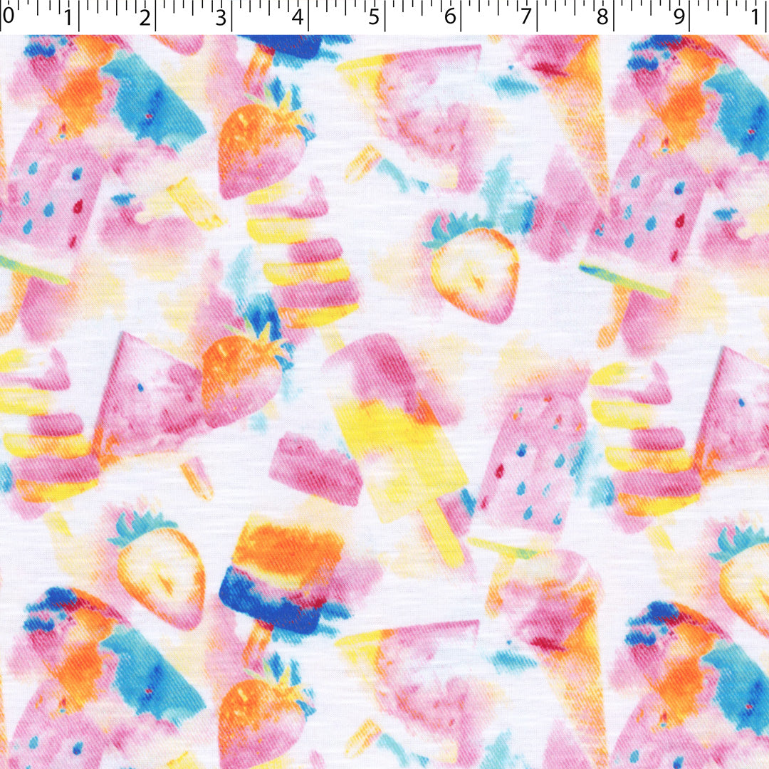 JUSTIN AND JUSTINE - SLUB KNIT PRINTS - WATERCOLOR