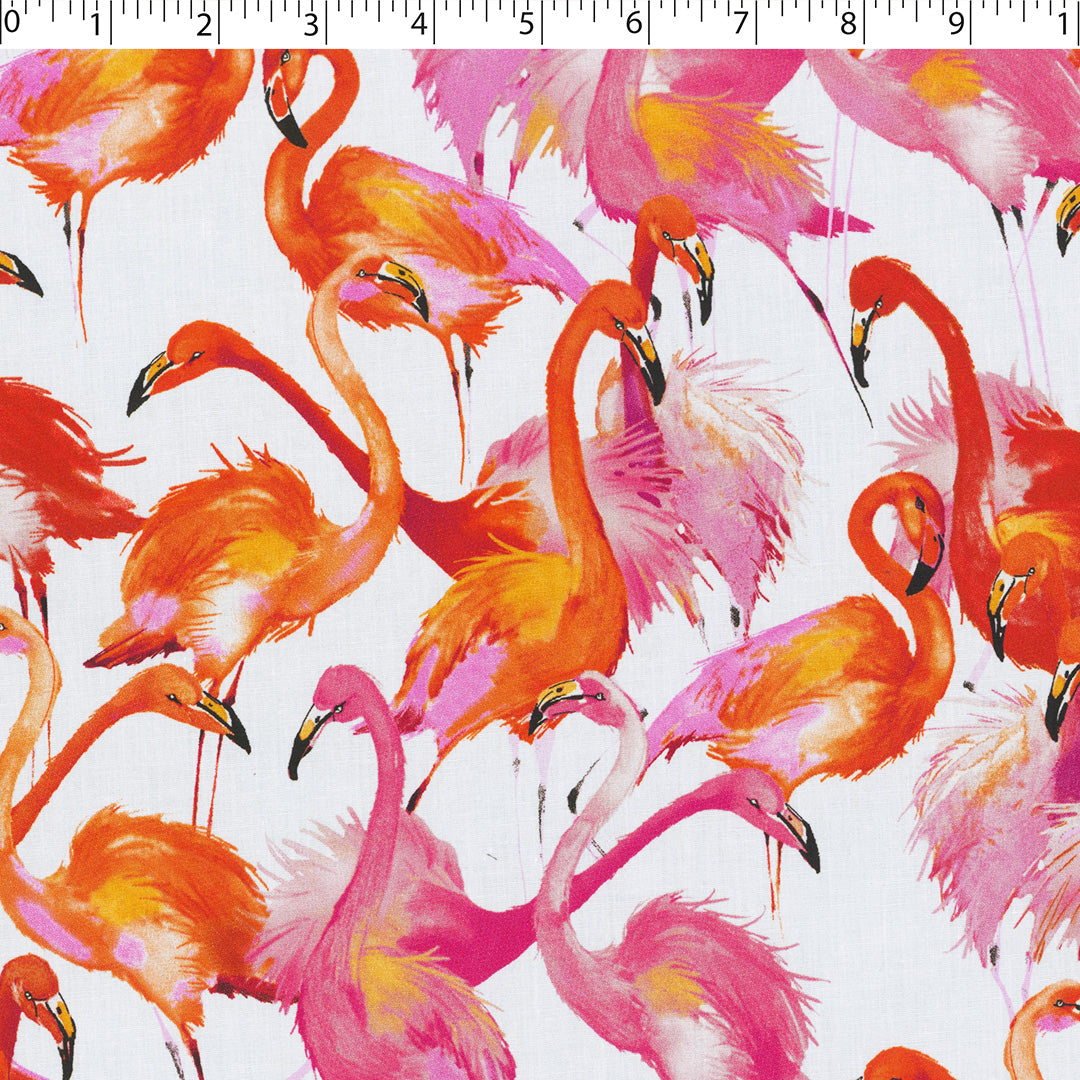CHIT CHAT COLLECTION - STRETCH COTTON PRINTS - FLAMINGO'S
