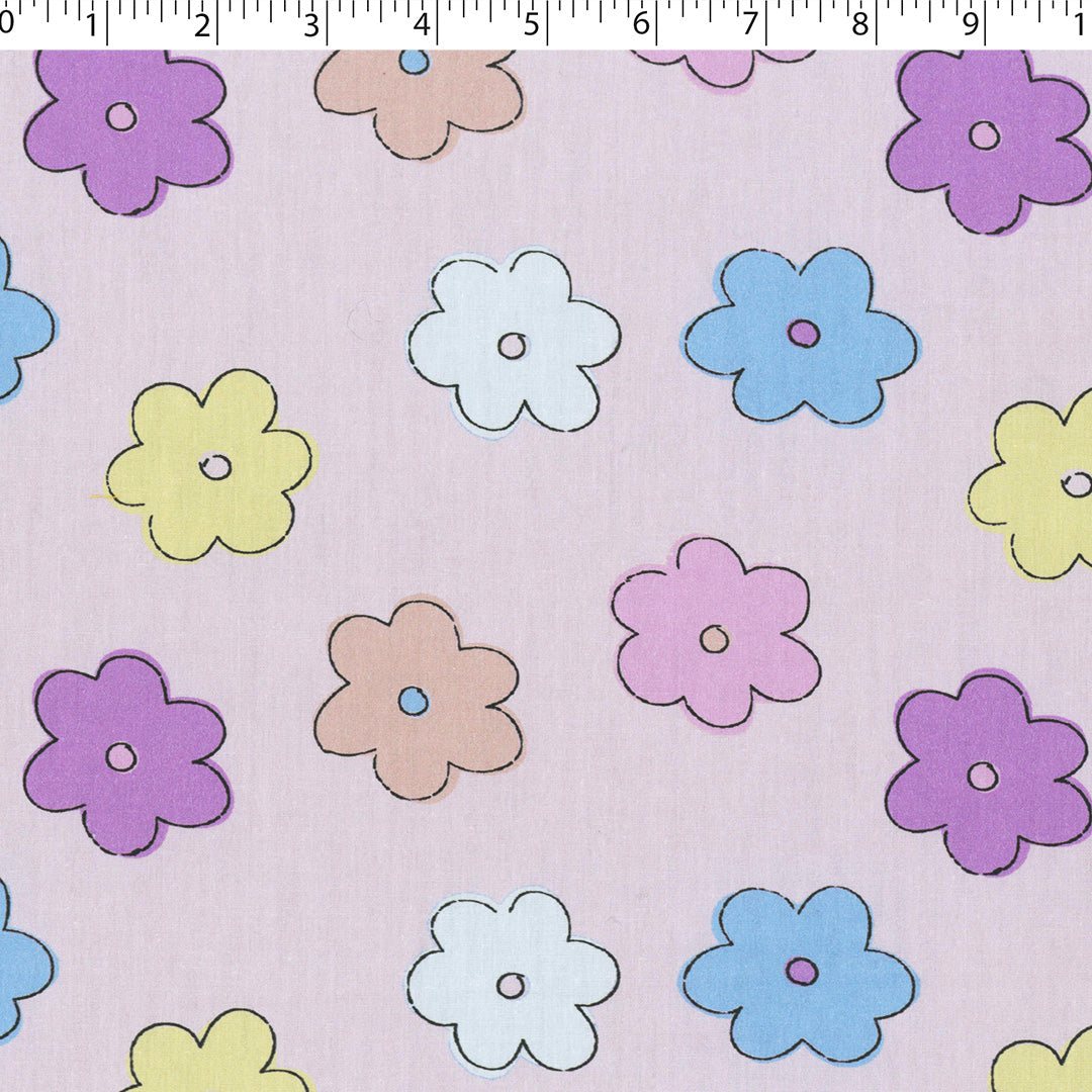 JUSTIN AND JUSTINE - COTTON POPLIN PRINTS - FLAT SPACED FLORAL