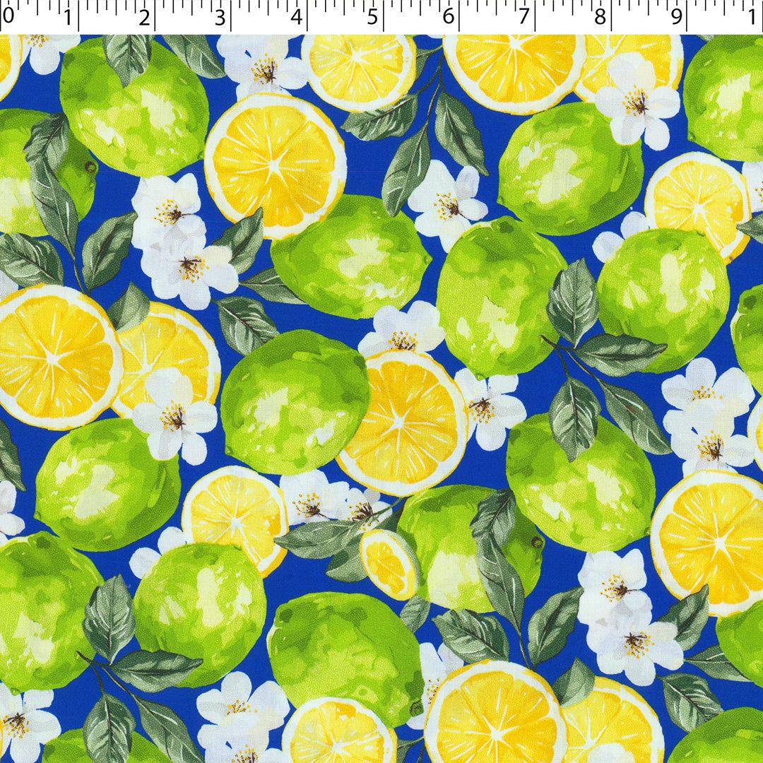 CHIT CHAT COLLECTION - STRETCH COTTON PRINTS - ORANGES & LEMONS