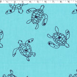JUSTIN AND JUSTINE - COTTON POPLIN PRINTS - SEA TURTLESTRES