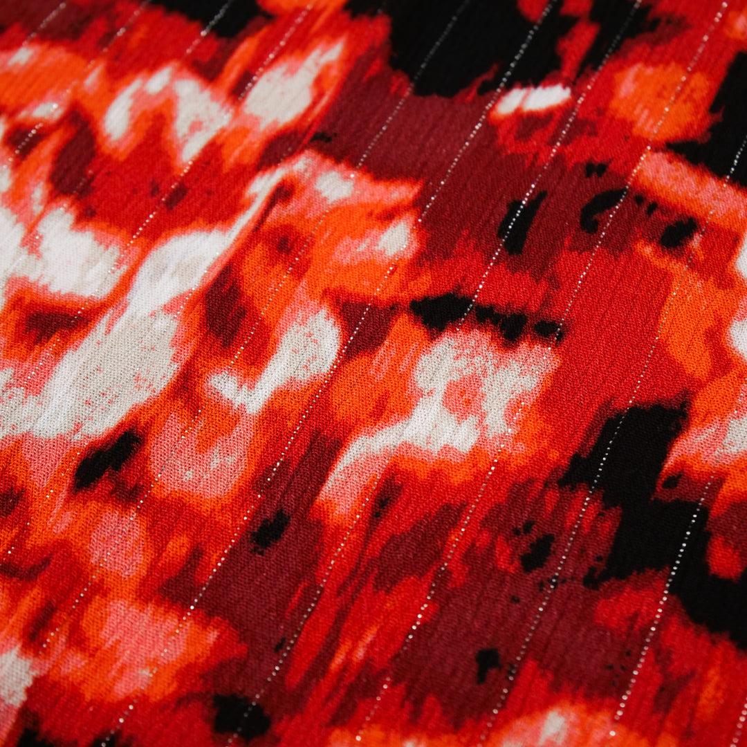 PANDORA - METALLIC CRINKLE STRIPE - DISTRESSED FLORAL