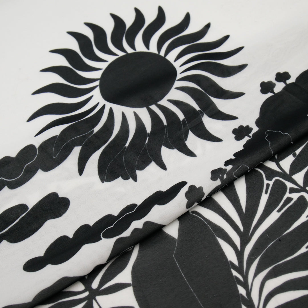 MUSE COLLECTION - CHIFFON PRINTS - SCENIC RESORT BORDER