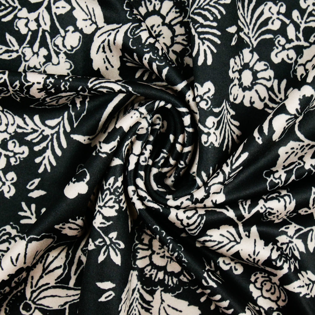 DELPHINE - KNIT PRINTS - MONOTONE FLORAL