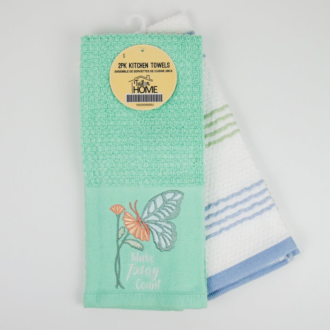 2PK KITCHEN TOWELS - MAKE TODAY COUNT