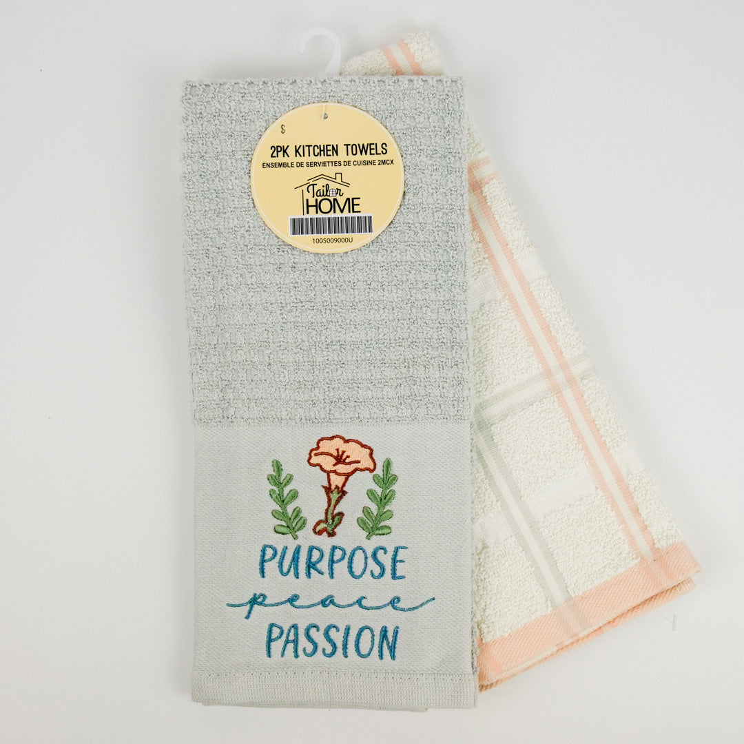 2PK KITCHEN TOWELS - PEACE