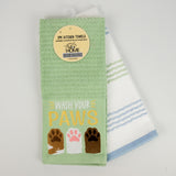2PK KITCHEN TOWELS - WASH YOUR PAWS