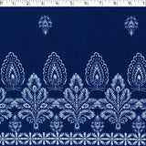 EVERYDAY BLUES-COTTON VOILE PRINTS-ONE SIDE ETHNIC BORDER