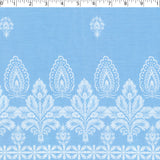 EVERYDAY BLUES-COTTON VOILE PRINTS-ONE SIDE ETHNIC BORDER